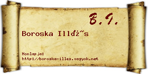 Boroska Illés névjegykártya